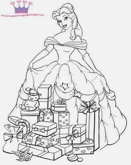Disney Princess Christmas Coloring Pages - Part 6